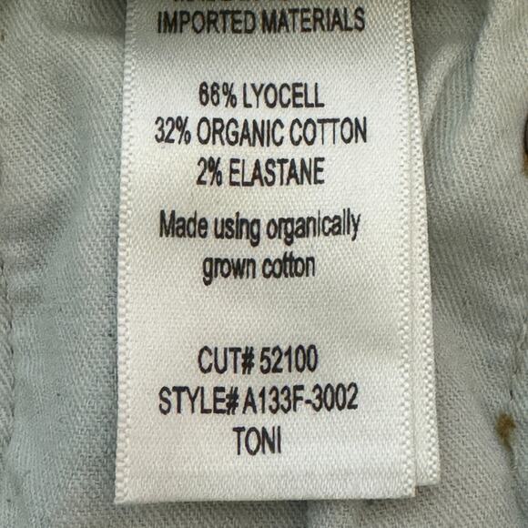 Agolde Dark Blue Denim Toni Mid Rise Straight Ankle Distressed Jeans Size 27 - Picture 9 of 10